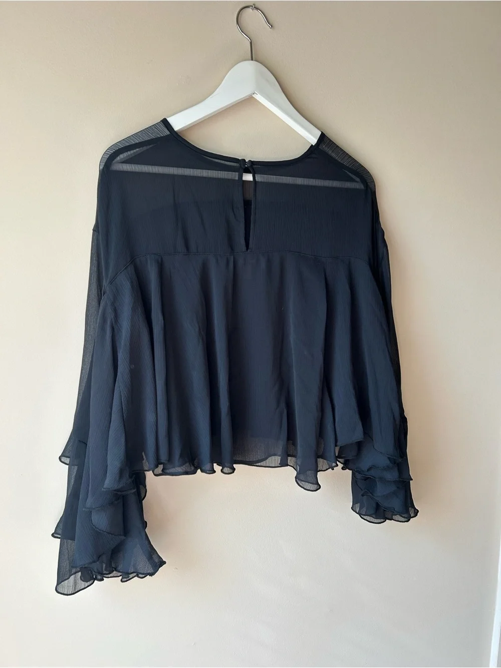 Batwing Black Robert Rodriguez Sheer Flowy Top